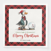 Kerstmis Domme Gans Excentrische Cartoon Servetten (Voorkant)