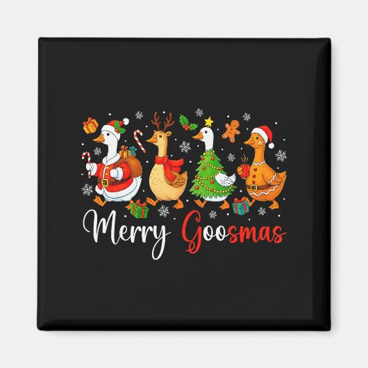 Kerstmis Domme Gans Grappig Merry Goosemas Kerstmi Magneet (Voorkant)