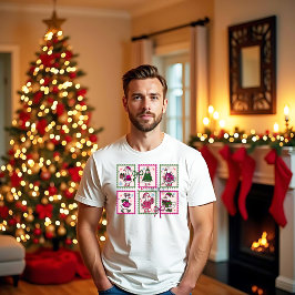 Kerstmis Domme Gans Vintage Postzegels T-shirt