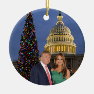 Kerstmis: Donald en Melania Keramisch Ornament