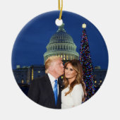 Kerstmis: Donald en Melania Keramisch Ornament (Voorkant)