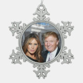 Kerstmis: Donald en Melania Tin Sneeuwvlok Ornament (Voorkant)