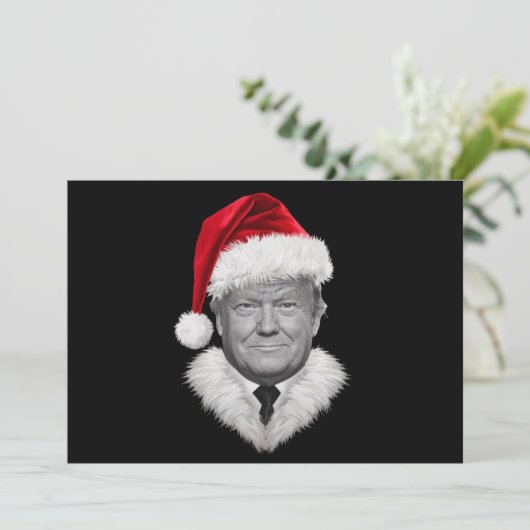Kerstmis Donald Trump Grappige Kerstman Hoed Cadea Feestdagenkaart (Staand voorkant)