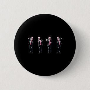 Kerstmis Donald Trump President Dansen Grappig San Ronde Button 5,7 Cm