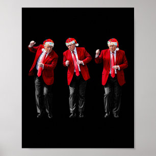 Kerstmis Donald Trump President Dansen Grappig Sin Poster