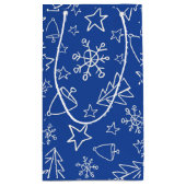 Kerstmis donkerblauwe cadeautas (Achterkant)