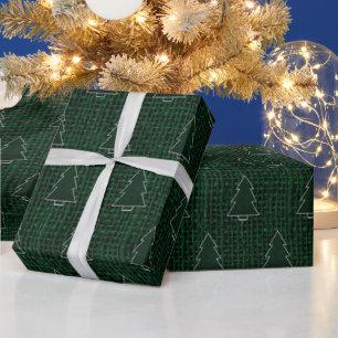 Kerstmis - Donkergroene Burlap Cadeaupapier