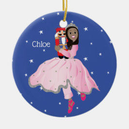 Kerstmis donkerharige ballerina Clara Keramisch Ornament