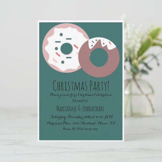 Kerstmis Donut Sprinkles Holiday Theme Kaart (Staand voorkant)