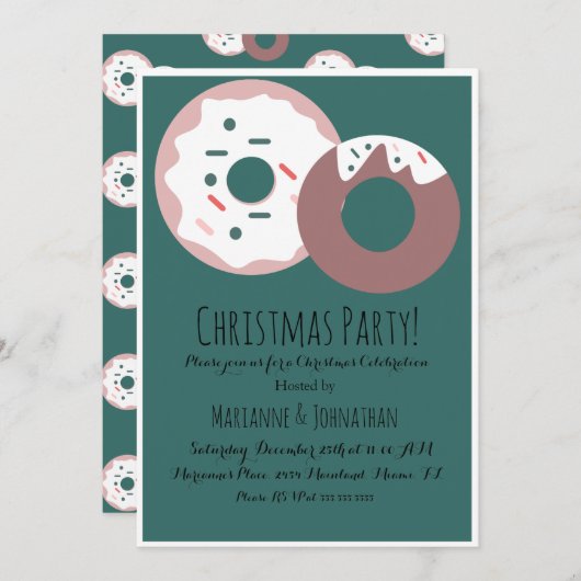 Kerstmis Donut Sprinkles Holiday Theme Kaart (Voorkant / Achterkant)