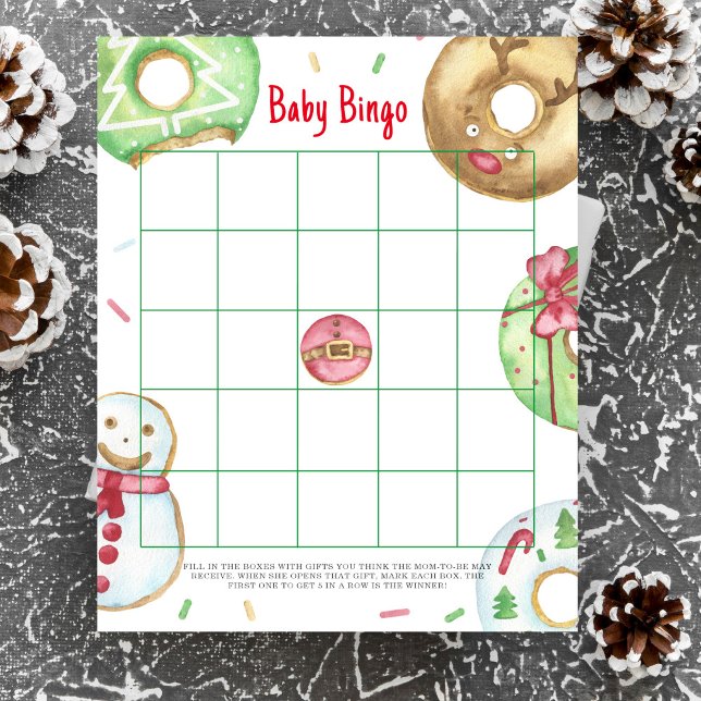 Kerstmis donuts koekjes Baby Bingo spel (Creator heeft geüpload)