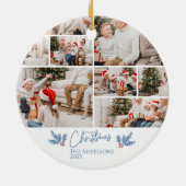 Kerstmis Doodle Lijn Kunst Vakantie Keramisch Ornament (Achterkant)