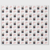Kerstmis Doodle Script Foto Patroon Cadeaupapier (Vlak)