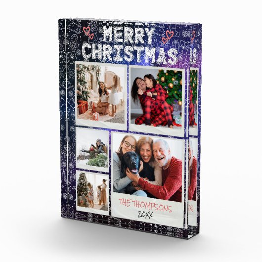 Kerstmis Doodle Starry Night 5 Foto Familie (Rechts)