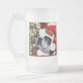 Kerstmis, doodsbange matglas bierpul (Links)