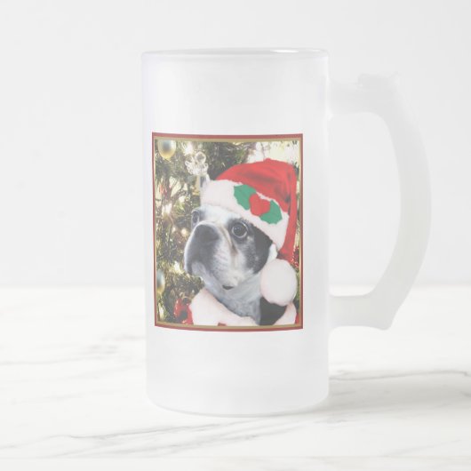 Kerstmis, doodsbange matglas bierpul (Rechts)