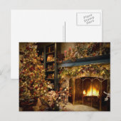 Kerstmis door de Open haard Feestdagenkaart (Voorkant / Achterkant)