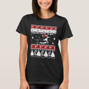 Kerstmis door de sneeuw t-shirt