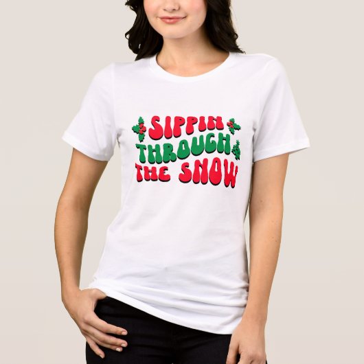 Kerstmis door de sneeuwnende winter Tri-Blend shirt (Voorkant)
