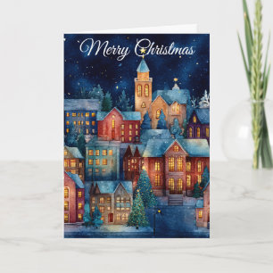 Kerstmis dorp feestdagen kaart