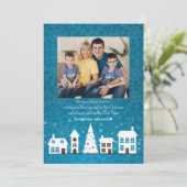 Kerstmis Dorp Foto Kerstkaart (Staand voorkant)
