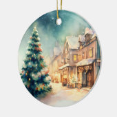 Kerstmis dorp keramisch ornament (Links)