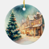 Kerstmis dorp keramisch ornament (Achterkant)