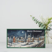 Kerstmis Dorp plat kaart (Staand voorkant)