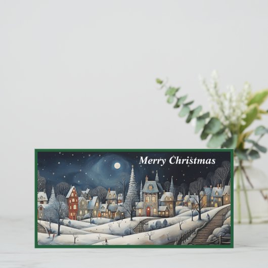 Kerstmis Dorp plat kaart (Staand voorkant)