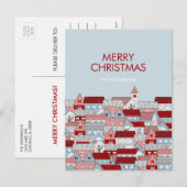 Kerstmis dorp vakantie ansichtkaart feestdagenkaart (Voorkant / Achterkant)
