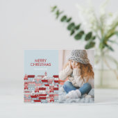Kerstmis dorp vakantie foto kerstkaart feestdagenkaart (Staand voorkant)