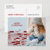 Kerstmis dorp vakantie foto kerstkaart feestdagenkaart (Voorkant / Achterkant)