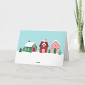 Kerstmis Dorp Wenskaart Kaart (Achterkant)