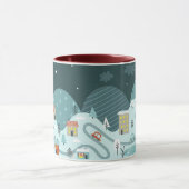 Kerstmis Dorp Winter Auto's Mok (Midden)