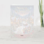 Kerstmis dorps kerstkaart kaart (Achterkant)