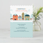 Kerstmis Dorps Uitnodiging (Staand voorkant)