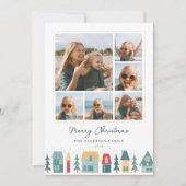 Kerstmis dorpsfoto collage feestdagenkaart (Voorkant)