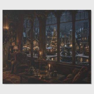 Kerstmis Dorpsraam Cadeaupapier
