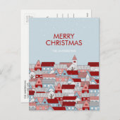 Kerstmis dorpsvakantie kerstkaart feestdagenkaart (Voorkant / Achterkant)