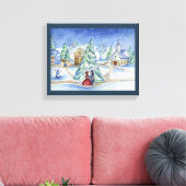 Kerstmis dorpswandkunst canvas afdruk (Insitu (Woonkamer))