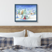Kerstmis dorpswandkunst canvas afdruk (Insitu (Slaapkamer))