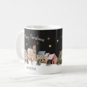 Kerstmis dorpswaterverf ontwerp mok (Voorkant links)