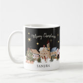 Kerstmis dorpswaterverf ontwerp mok (Links)