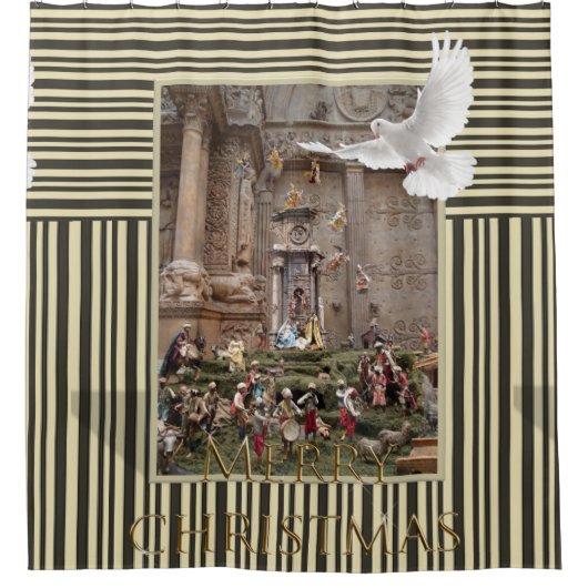 Kerstmis douche gordijn, Jezus streep Douchegordijn (Voorkant)