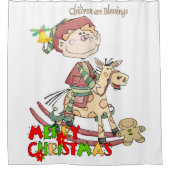 Kerstmis douche gordijn, kinderen zijn zegeningen douchegordijn (Voorkant)