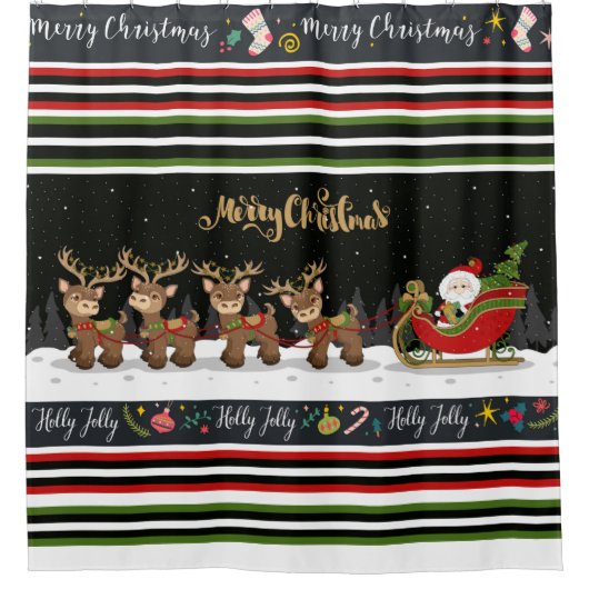 Kerstmis Douchegordijn (Voorkant)