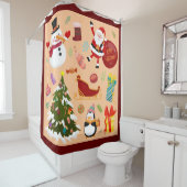 Kerstmis Douchegordijn (In situ)