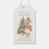Kerstmis Down Under Australische Koala Favor Gave Cadeaulabel (Voorkant)