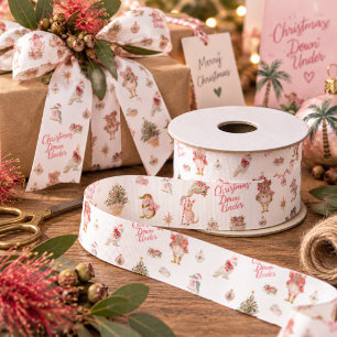 Kerstmis Down Under Australische Vakantie Dieren Grosgrain Lint