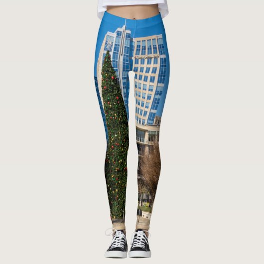 Kerstmis Downtown Dallas Leggings (Voorkant)